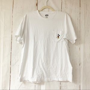 Uniqlo Disney White pocket tshirt large